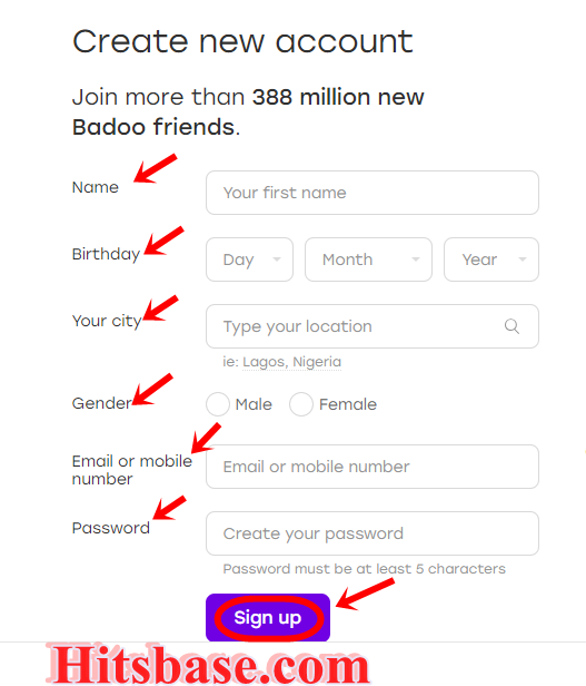 Sign up badoo How to