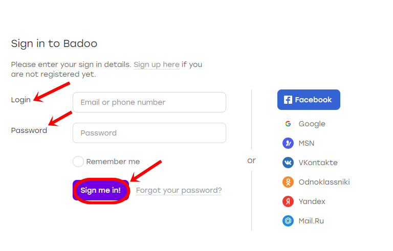 Badoo sign up